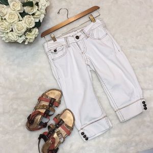 Industrial Cotton White Capris